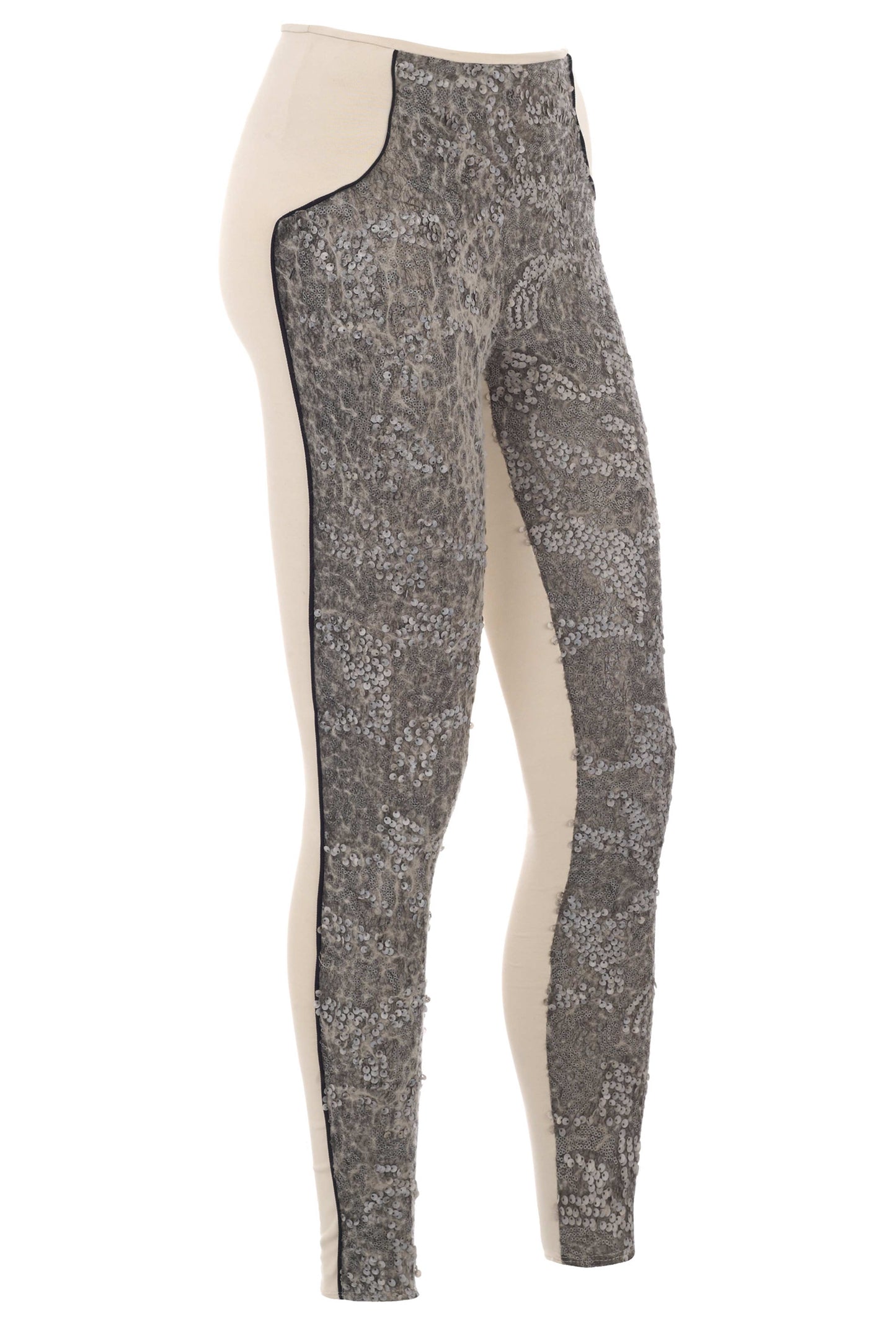 bi color viscose leggings with piping