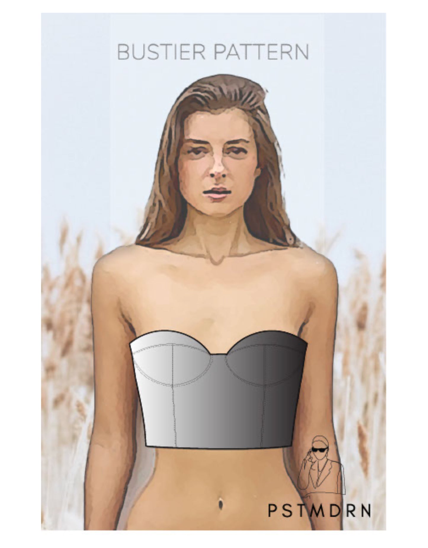 Bustier Top Fashion Digital Pattern postmodern Design by Carlotta Gherzi