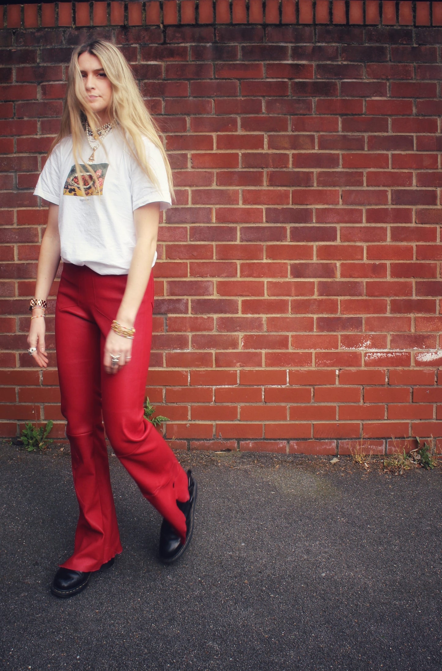 Amber Red Sustainable Leather Pant